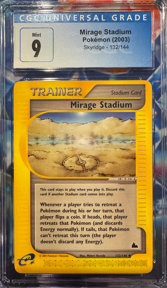 CGC 9 MINT Pokémon Mirage Stadium Skyridge 132/144
